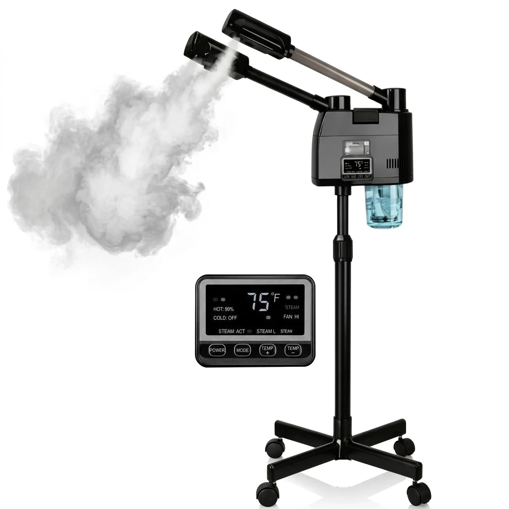 Herbal Aromatherapy Double Tube Vapor Hot and Cold Facial Steamer