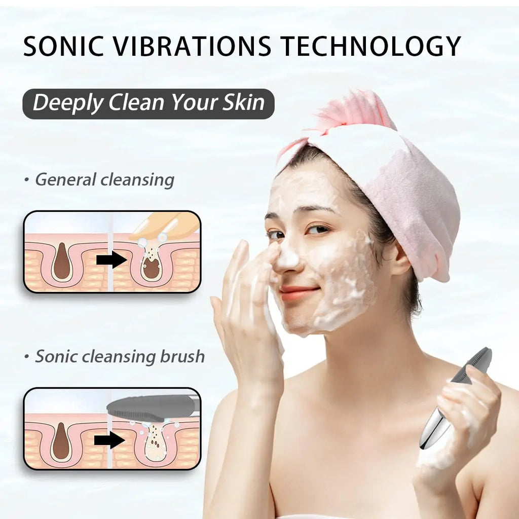 VibePore DL001™ 2026 Sonic Silicone Facial Cleanser