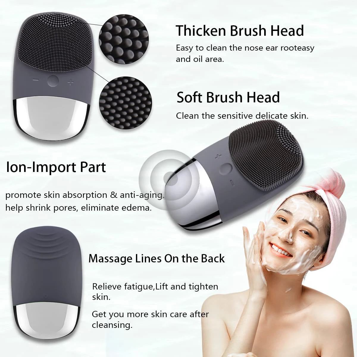 VibePore DL001™ 2026 Sonic Silicone Facial Cleanser