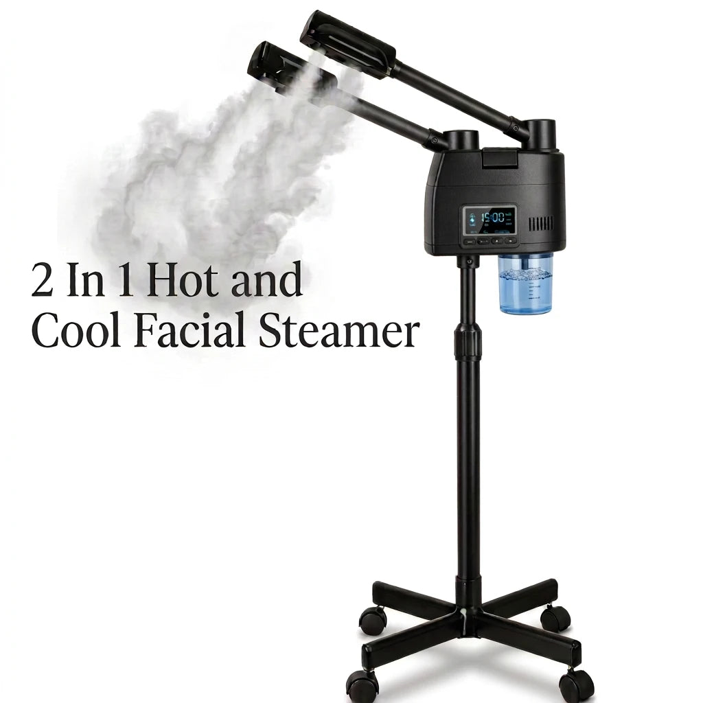 Herbal Aromatherapy Double Tube Vapor Hot and Cold Facial Steamer