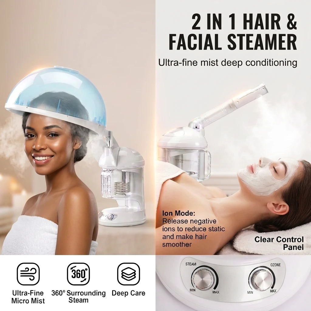 Hair & Facial Steamer 2-in-1