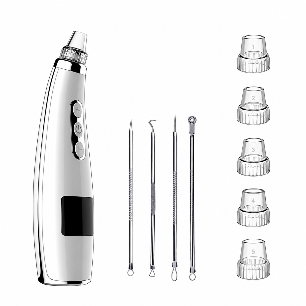 White JHF-15 pore vacuum with five interchangeable suction heads and four tools